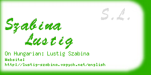 szabina lustig business card